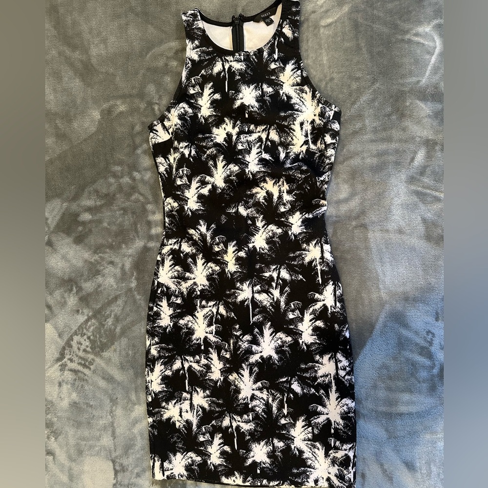 Guess Black Printed Mini Dress - Size XS